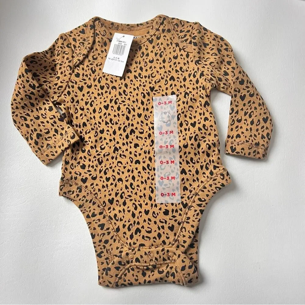 Old Navy Baby Long Sleeve Animal Print Bodysuit Sz0-3 M