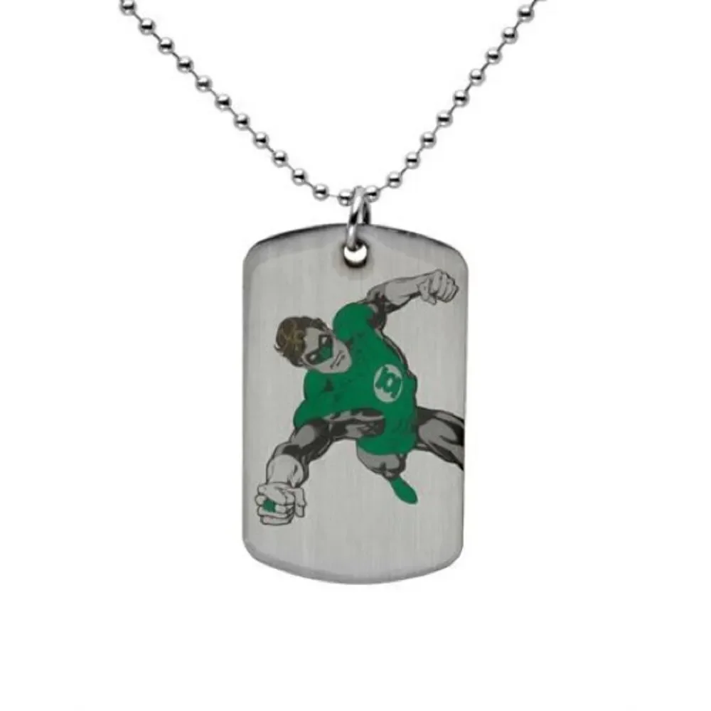 Green Lantern Stainless Steel Dogtag Necklace