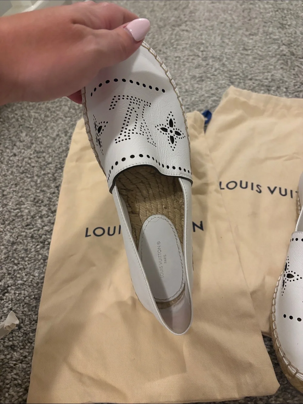 Louis Vuitton white leather