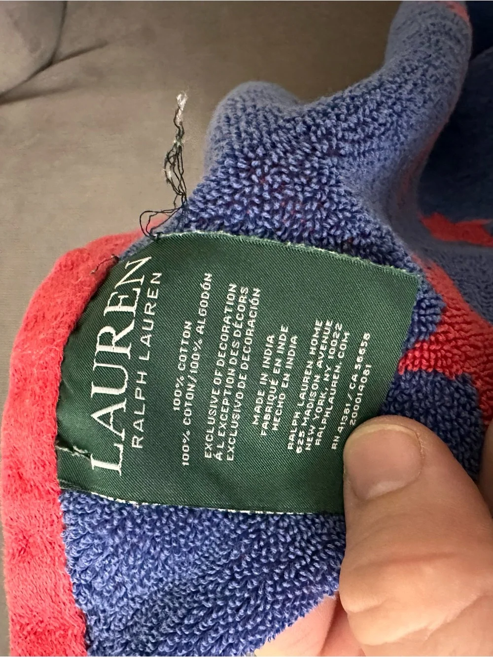 Ralph Lauren towel was