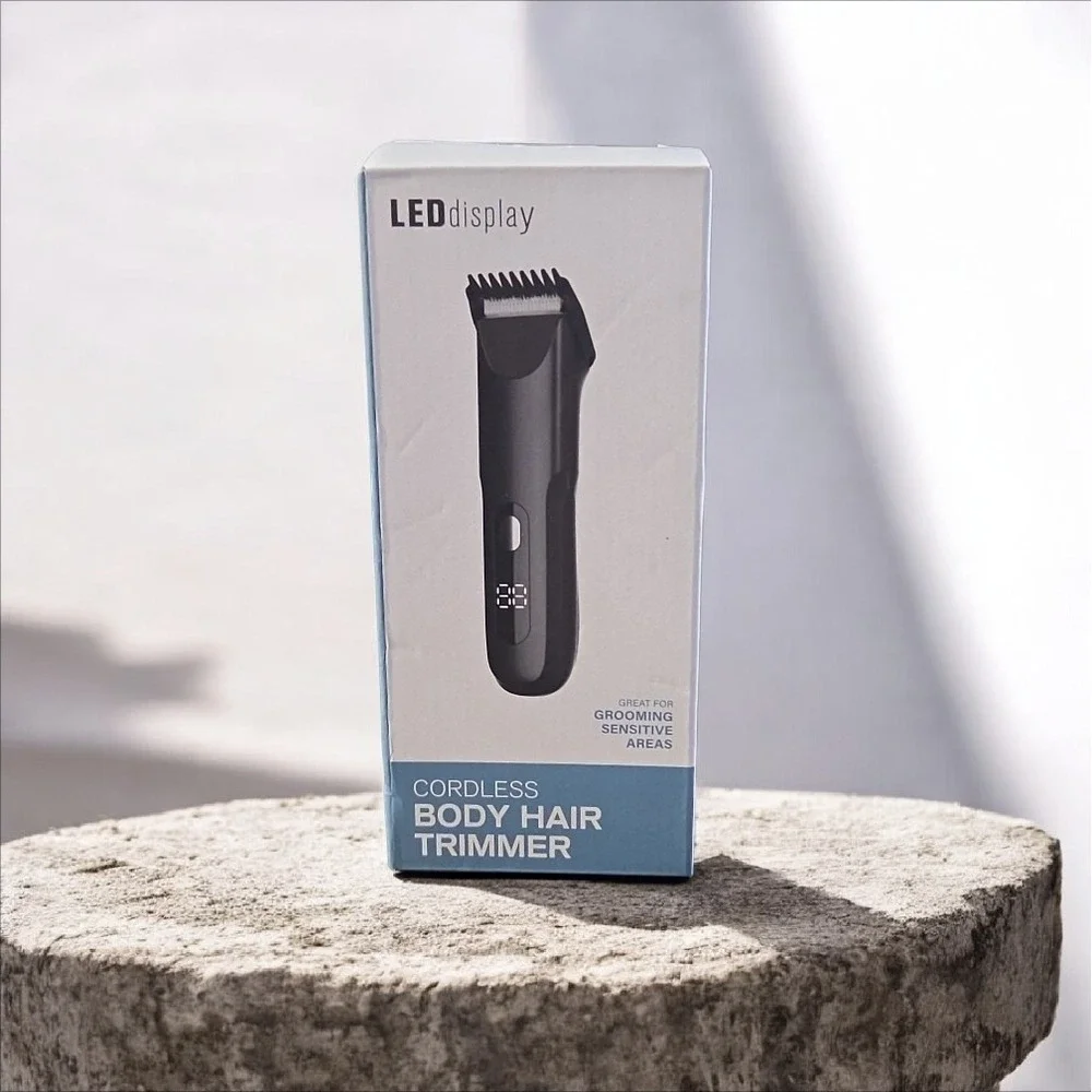 Cordless‎ Body Hair Trimmer w/ LED Display, Waterproof Grooming Sensitive Areas