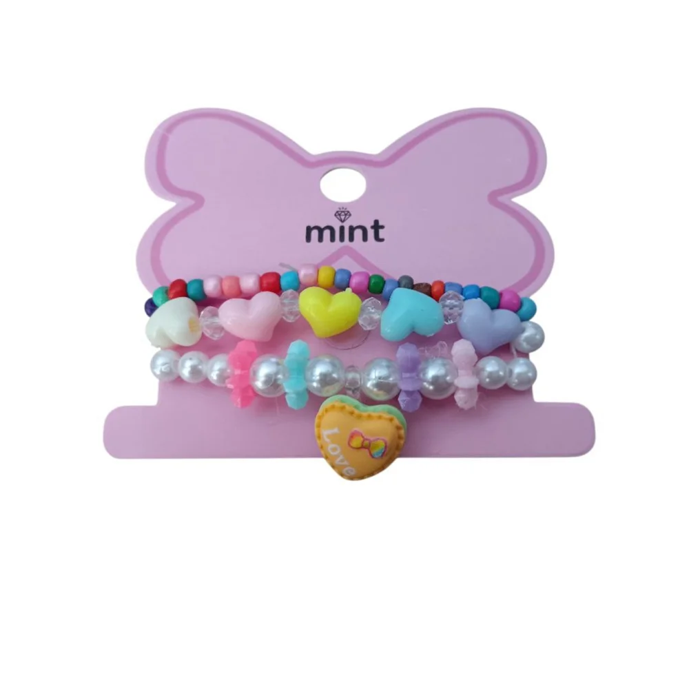 Adorable 3 PC Heart Bracelet Set for your Lil Valentine 💕