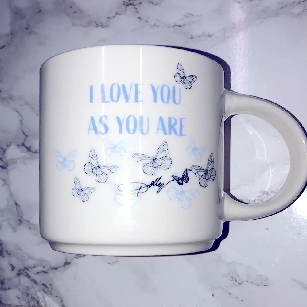 Dolly Parton butterfly coffee mug
