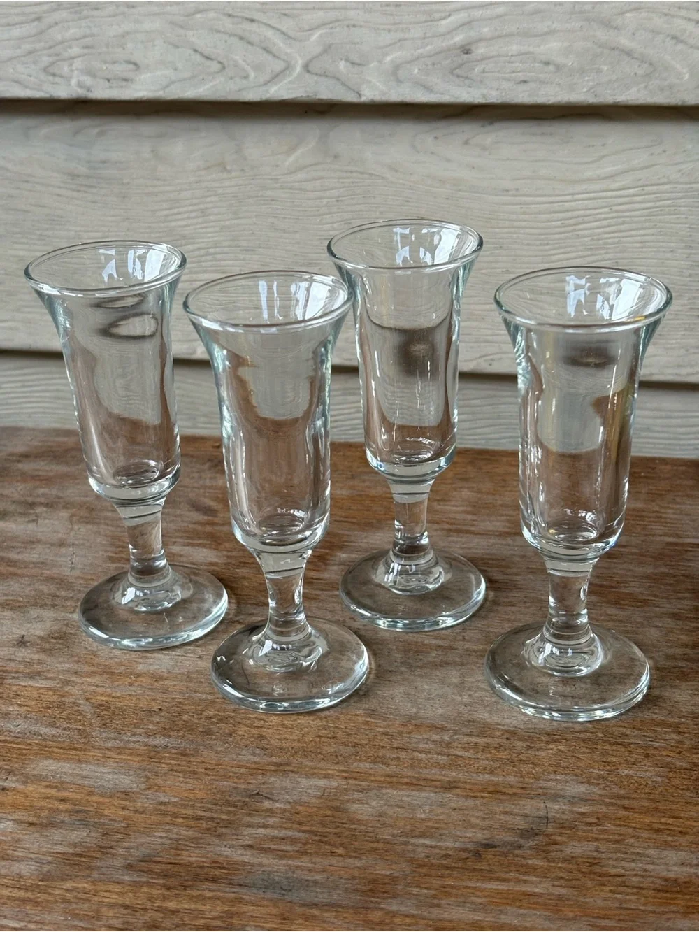 VTG Libbey Glass Co. mini clear cordial glasses designed for spirits