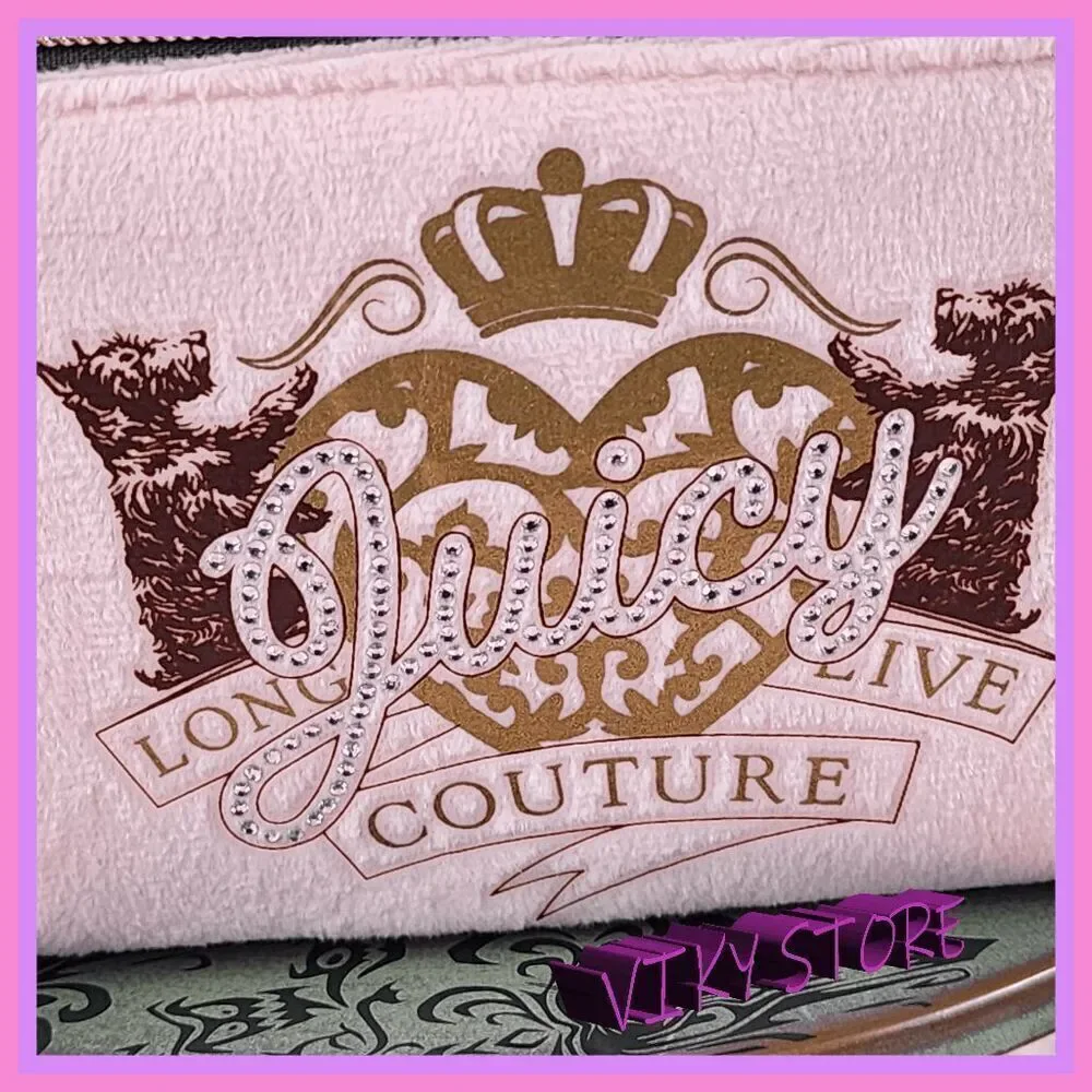 💕 NWT Juicy Couture Pink Velvet Train Case Front & Top Zippers #7199 💕