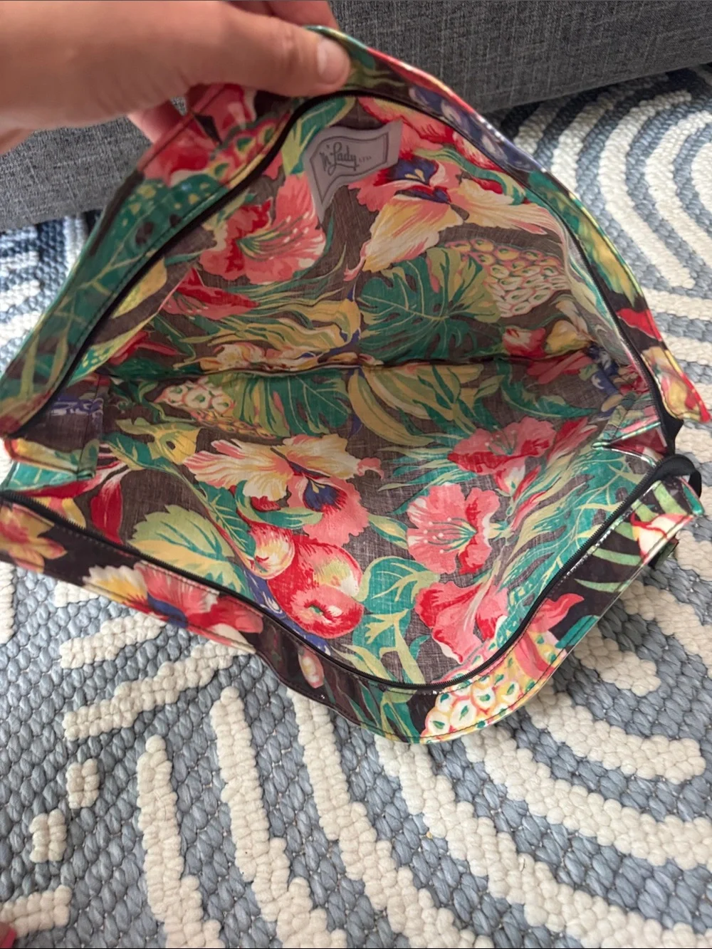 Vintage M'Lady Ltd Tropical Beach Bag Travel Toiletry Cosmetic Pouch Hawaiian 80