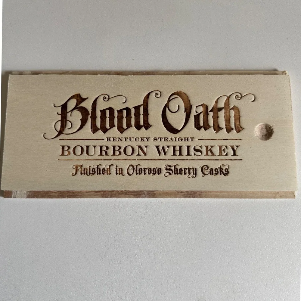 Blood Oath empty bottle