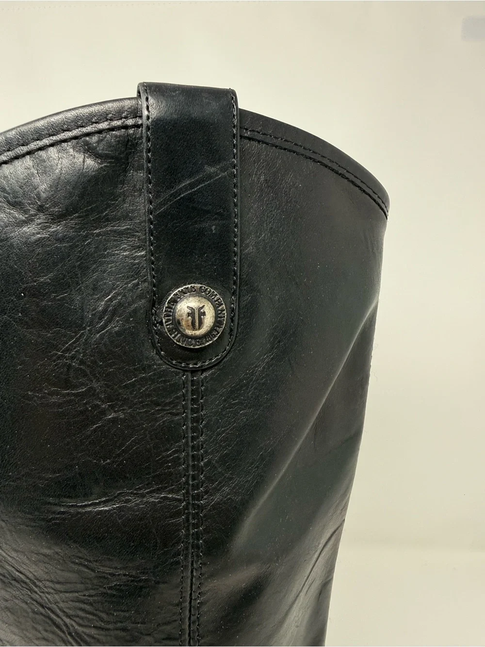 Frye Black Leather Over-The-Knee Riding Boots