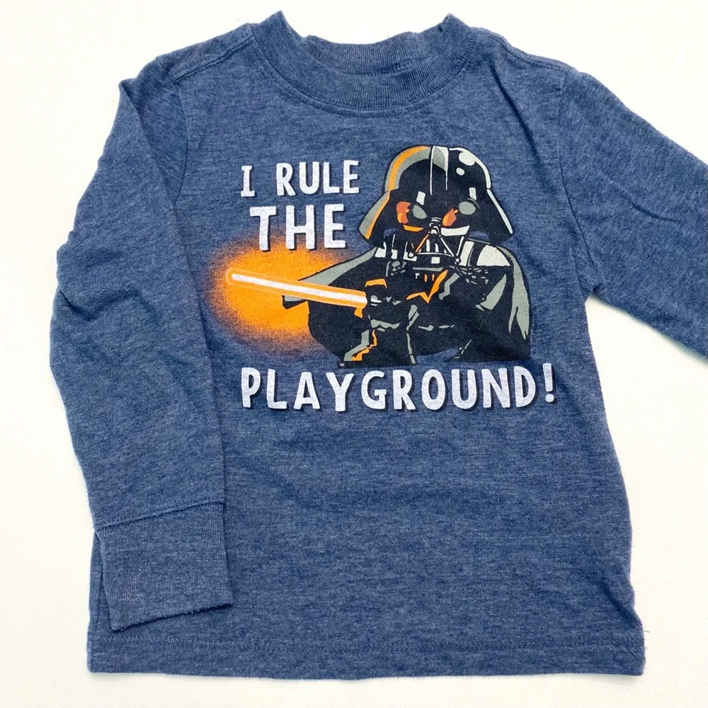 old navy | star wars darth vader rule the playground long sleeved tee blue 3t