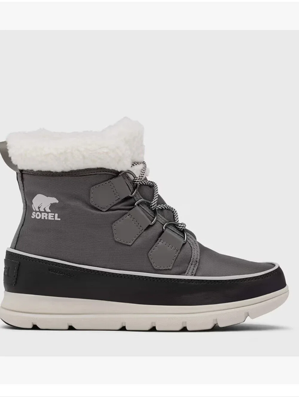 SOREL Women's Explorer Carnival Waterproof Boots Gray Quarry