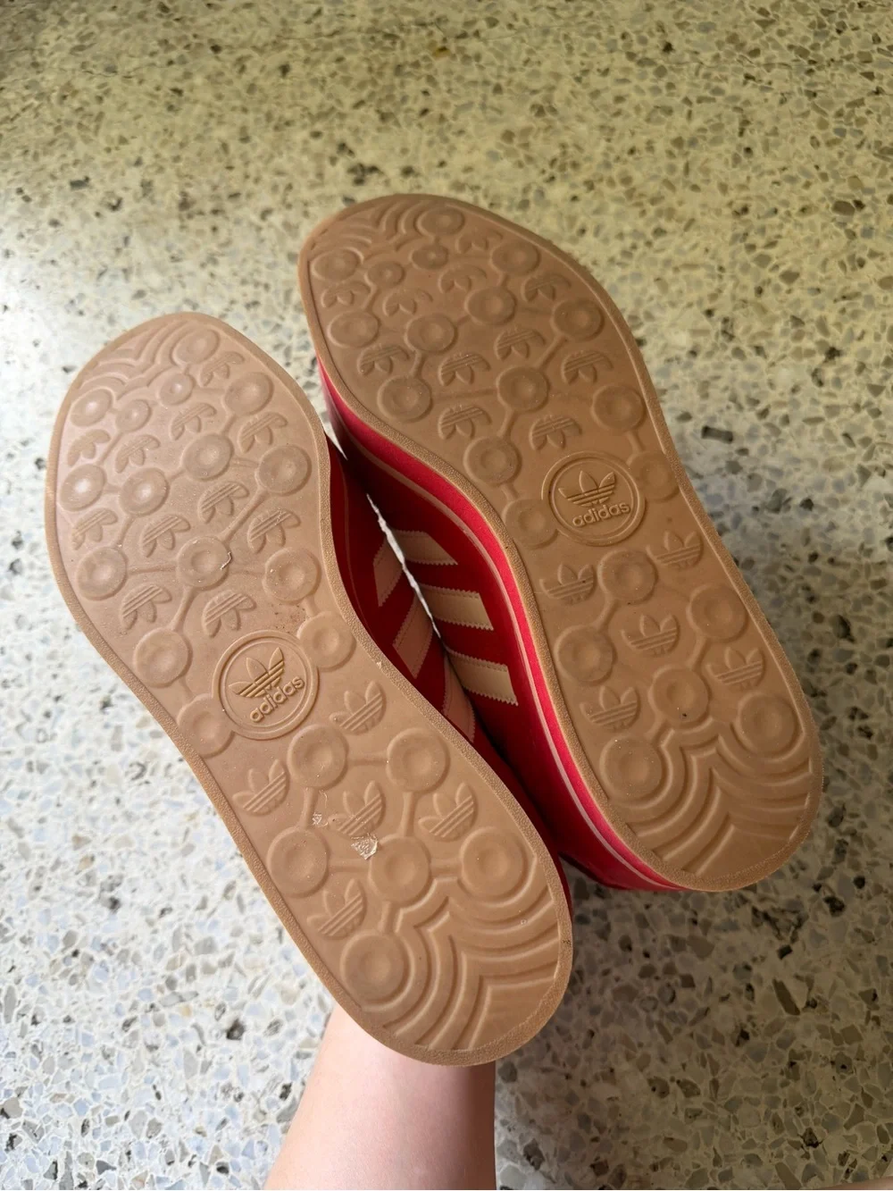 adidas Gazelle Platform Sneakers - Red with White Stripes