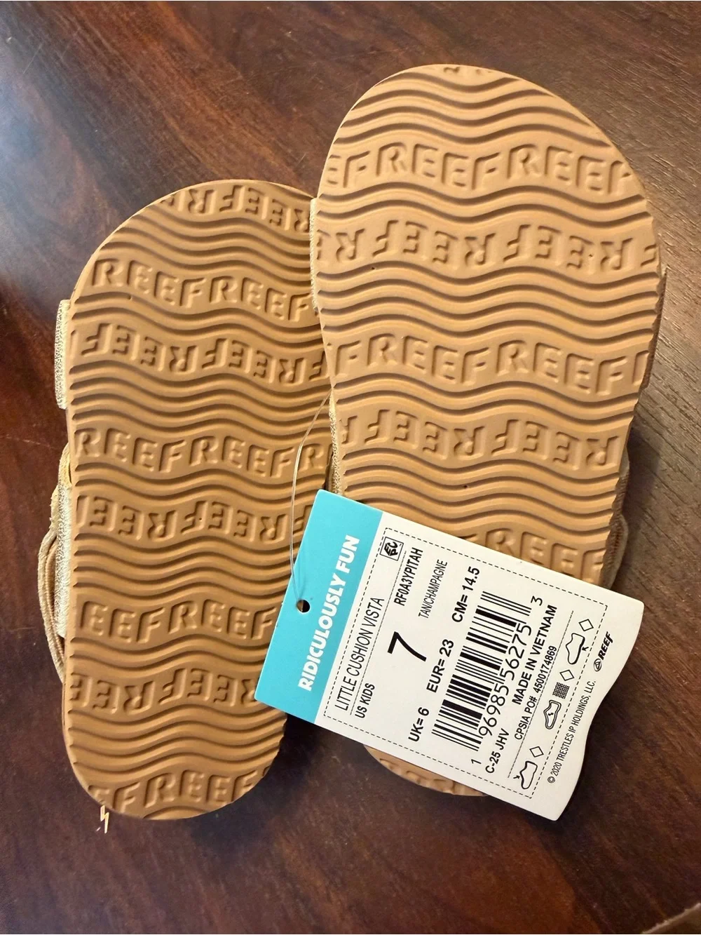 Reef Kids Metallic Gold Sandals with Back Strap