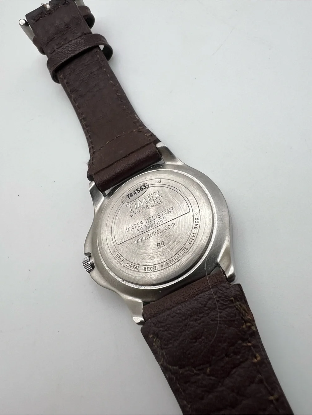 Timex Expedition White Dial with Brown Leather Strap