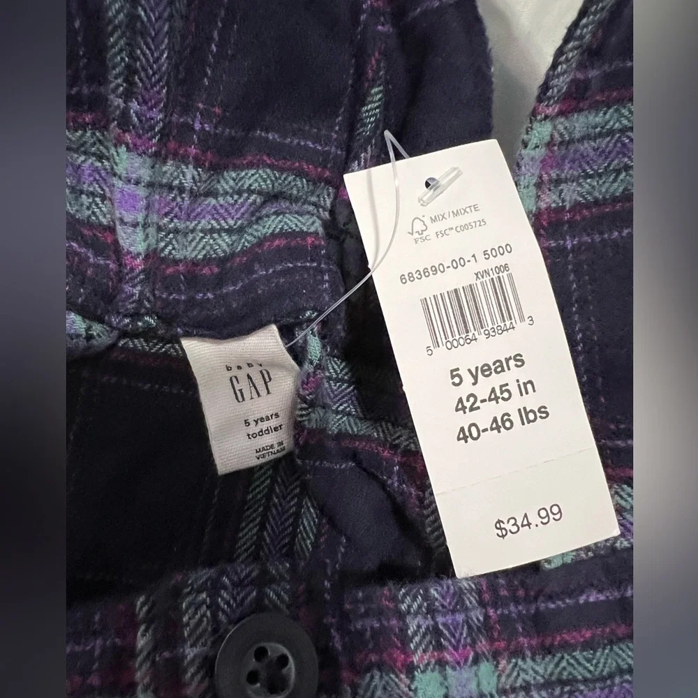 Gap Girls Plaid Flannel Jumper NWT