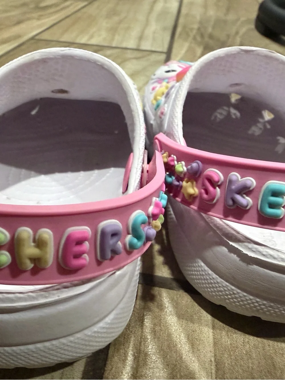 Kids Skechers Unicorn Heart Clogs - White and Pink