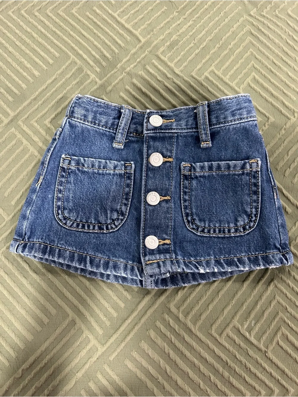 Old Navy Medium Blue Adjustable-Waist Denim Skirt