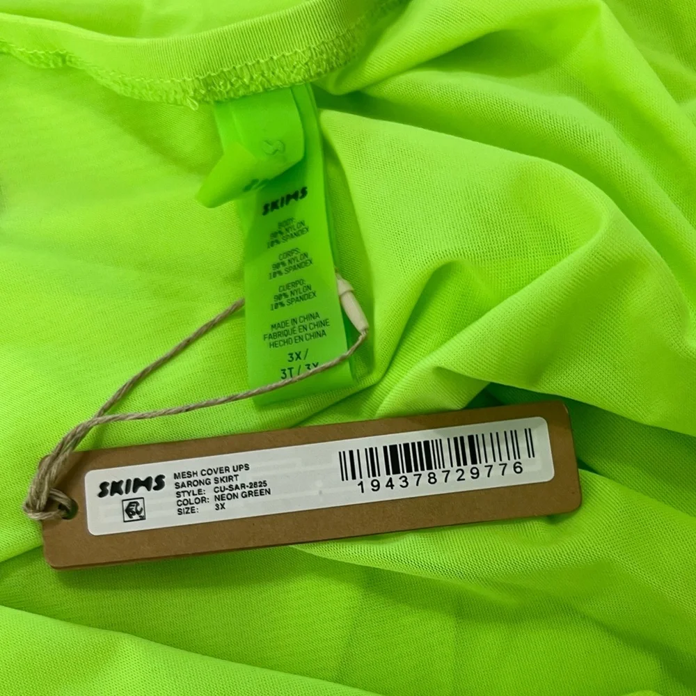 Skims Mesh Cover Up Sarong Skirt Beachwear Neon Green Size 3X
