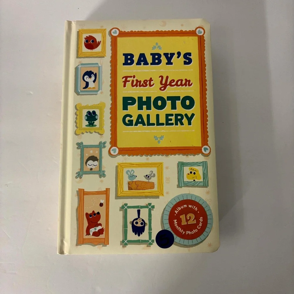 Baby's First Year Photo Gallery Memory Book Album w/ 12 Monthly Milestone Cards