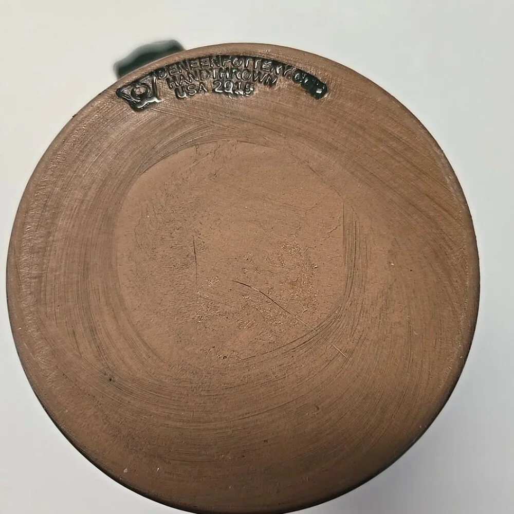 Pennsbury Inn Mug Deneen Handthrown Pottery Green Drip Glaze Chadds Ford, PA