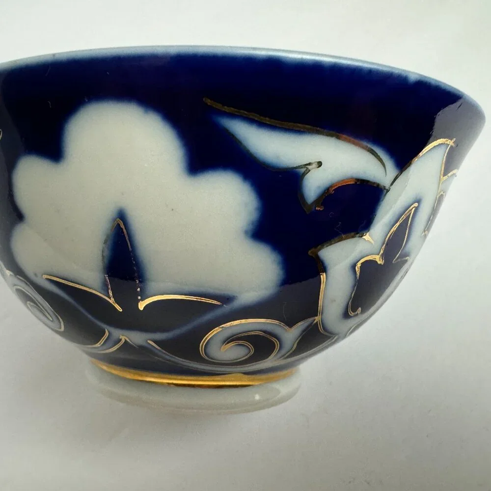 Vintage Uzbek Kazakh Tashkent Porcelain Tea Cup Pakhta