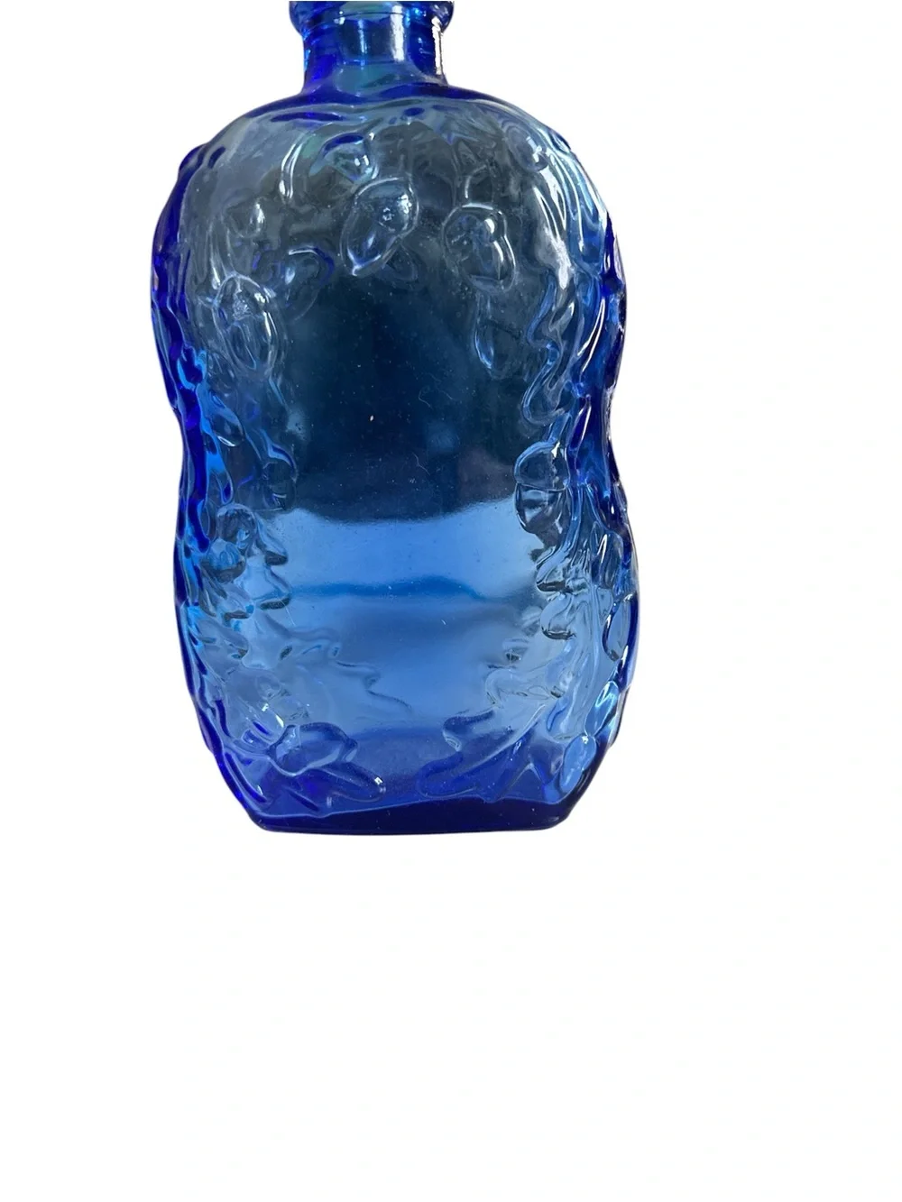 Vintage Cobalt Blue Glass Bottle Stamped Canada – Embossed Acorn & Oak Leaf