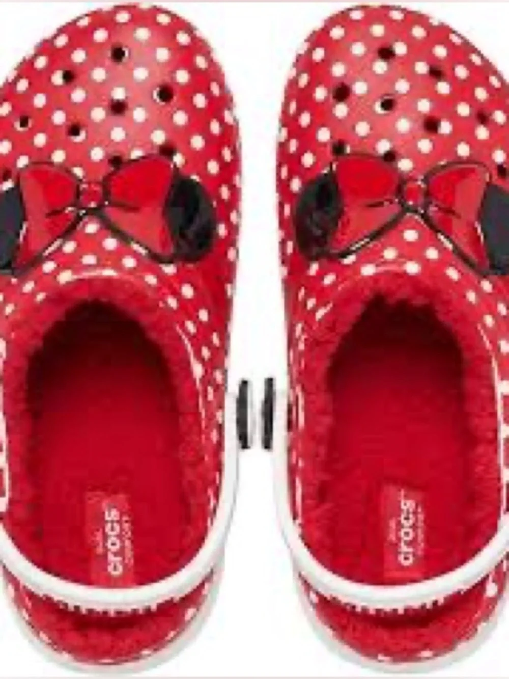 NWT❤️Crocs Kids' Red Polka Dot Minnie Bow Clog szJ3