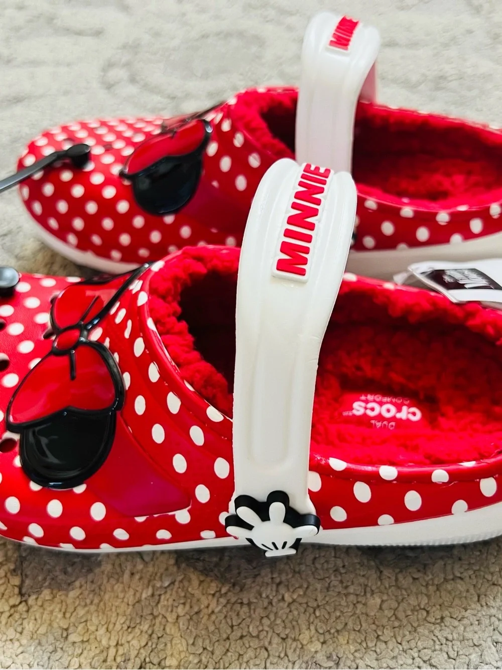 NWT❤️Crocs Kids' Red Polka Dot Minnie Bow Clog szJ3