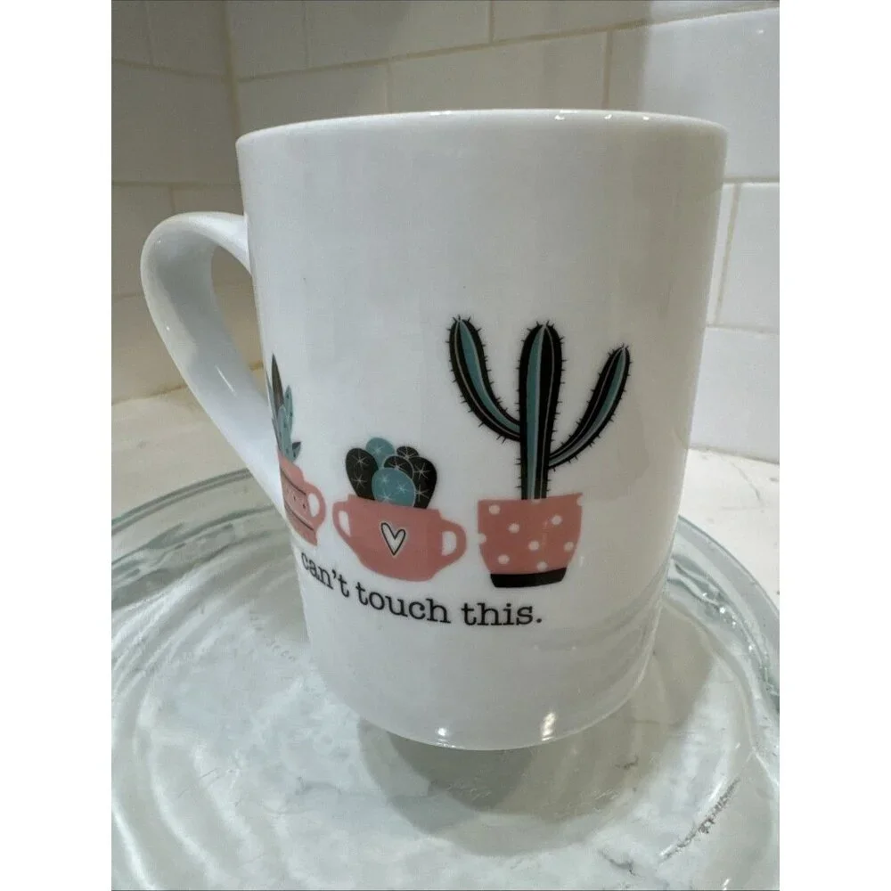 10 Strawberry Street Can’t Touch This Fun Cactus Ceramic Coffee, Tea Mug