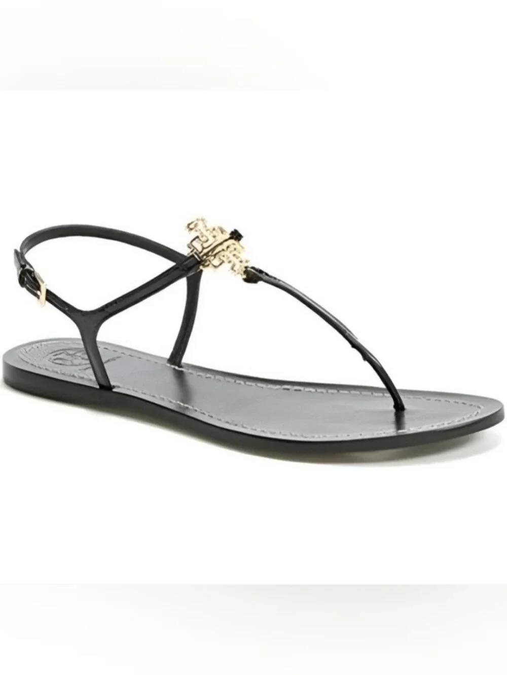 Tory Burch Melinda Flat Thong T-Strap Sandal Black Size 9.5