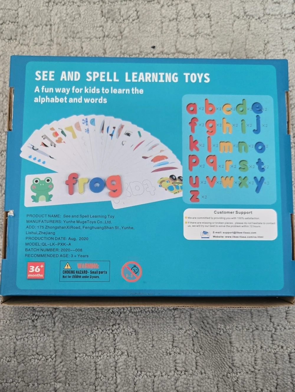 LiKee Wooden Alphabet Letter Spelling Puzzle Kids