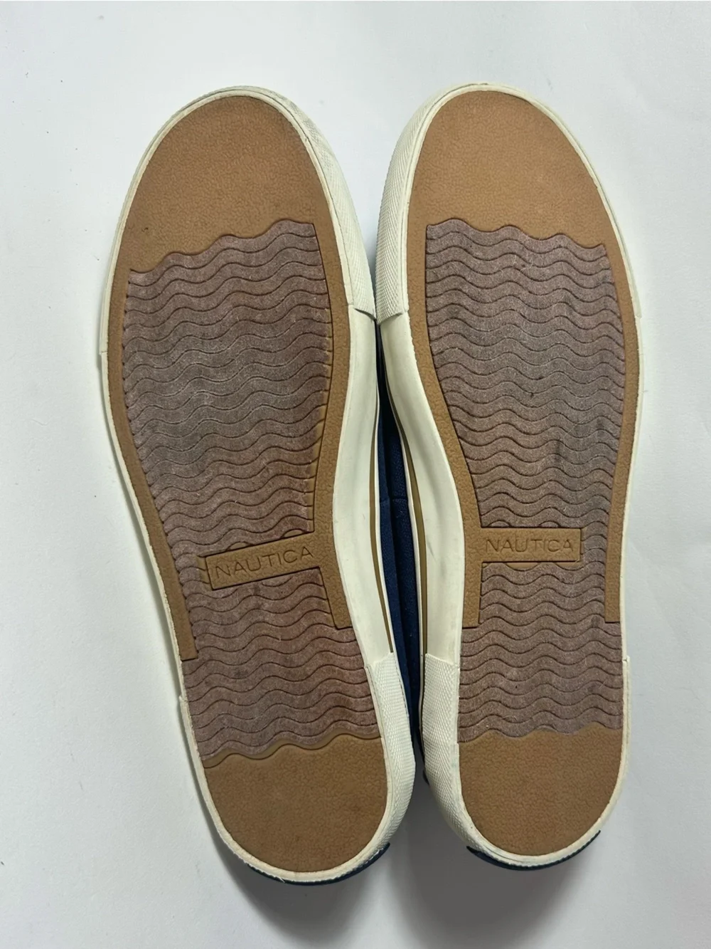 Nautica Galley Boat Shoes Navy Blue Canvas White Laces Mens 9 US 8.5 UK 42 EU