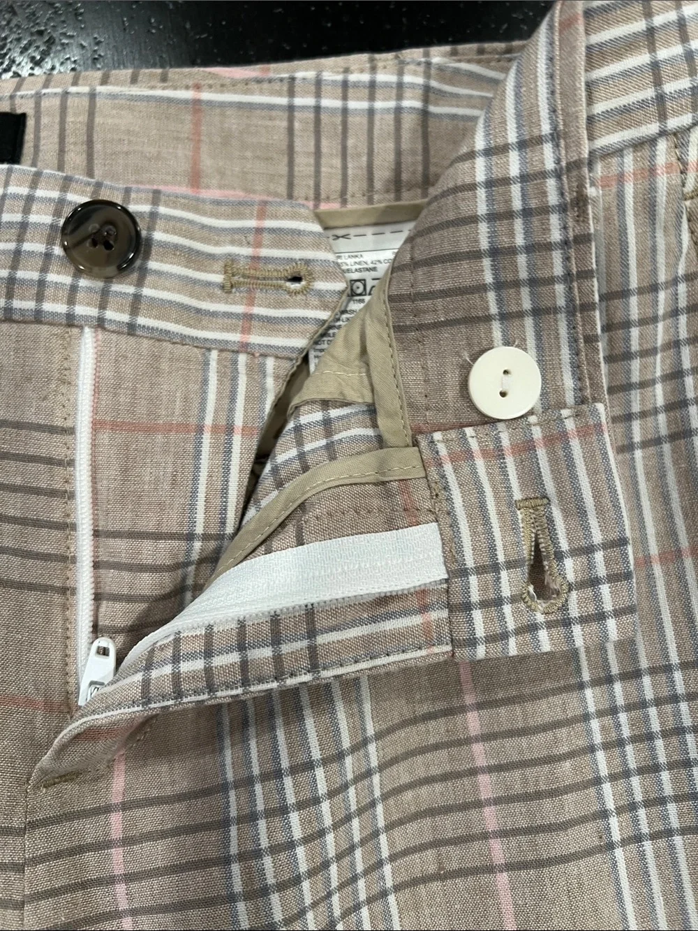 Banana Republic Avery Plaid Linen/Cotton Blend Plaid Ankle Pants Size 2