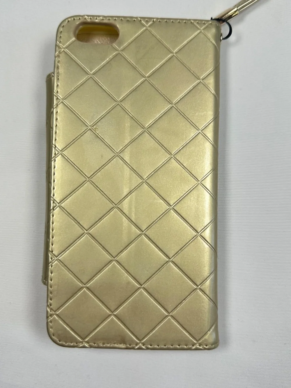 Gold Colored Cell Phone Case Wristlet Credit Card slot Jeweled Cover w/Screen
