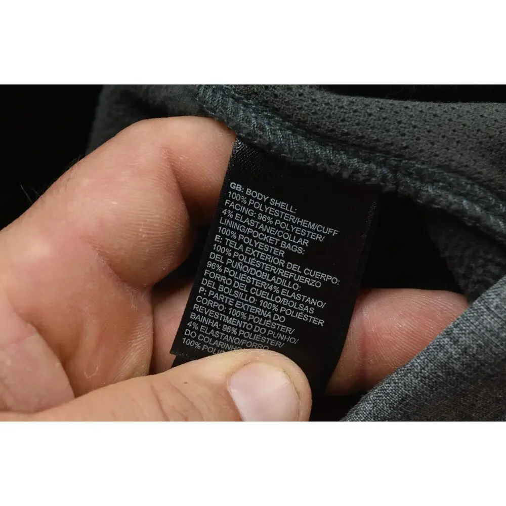 The North Face Apex Windwall Jacket Mens Large Gray Long Sleeve Full-Zip Hiking