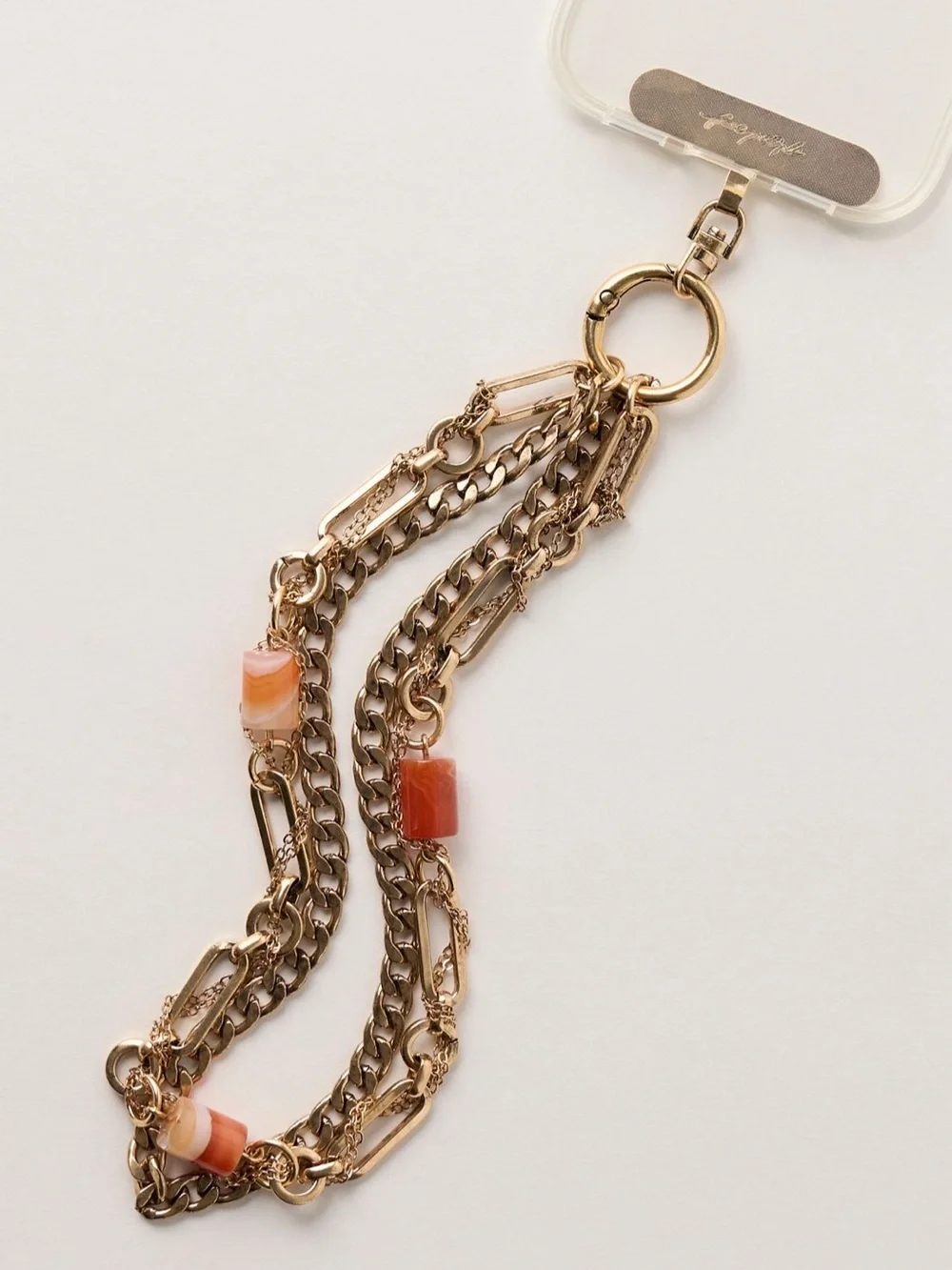 NWT FREE PEOPLE Layered Chain Phone Wristlet | Anrique Gold MSRP $38