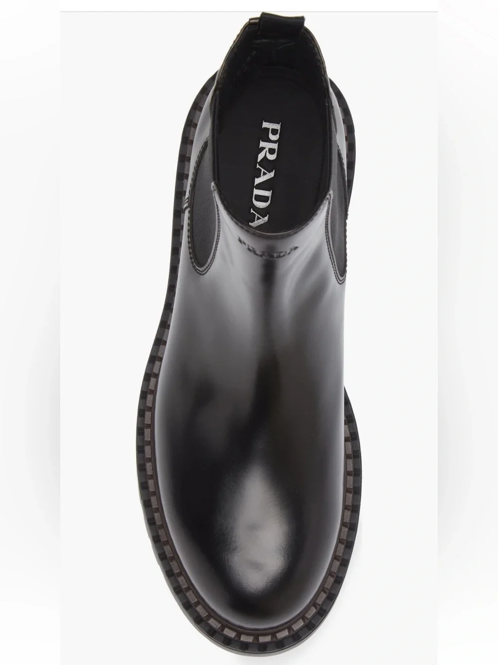 Prada Men’s Black Leather Double Chocolate Chelsea Boots New US 12 $1490