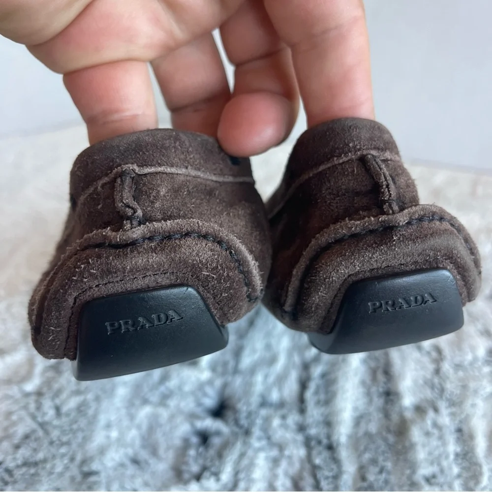 Prada Men’s Brown Suede Loafers Size 39.5