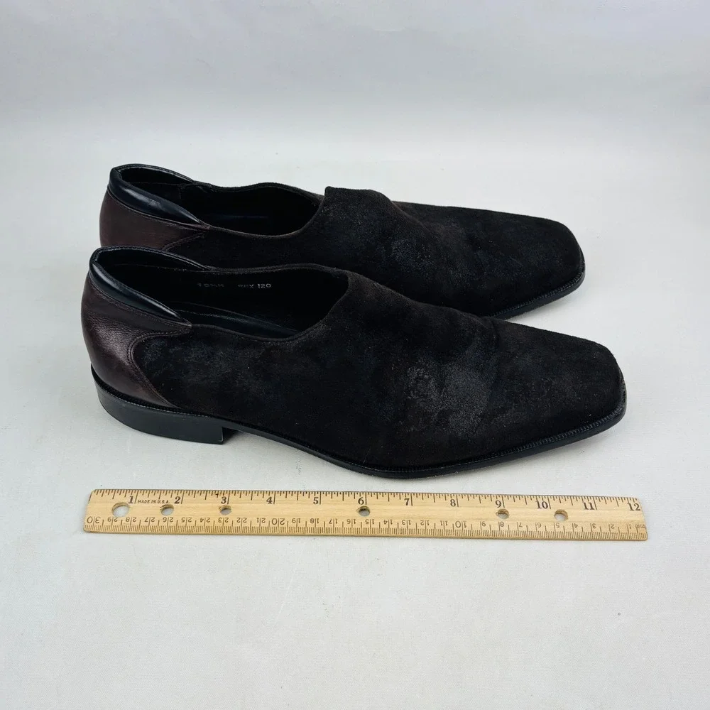 Donald Pliner Rex Loafer Mens 10.5 M Brown Suede Leather Slip On Loafers Italy