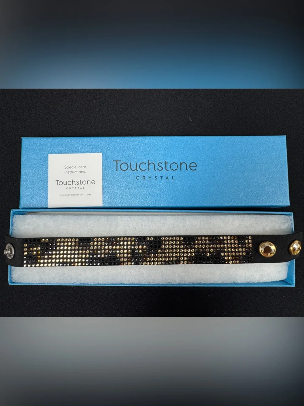 Touchstone Crystal Black Bracelet with Gold and Black Crystals
