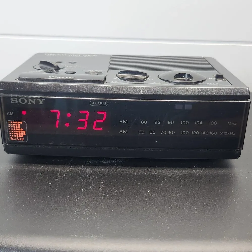 Vintage Sony ICF-C3W Alarm Clock Radio FM/AM Digital Black Dream Machine