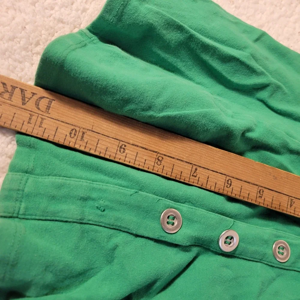 Justice Girls Green Button Front Skort Elastic Waist Size 8 Emerald Cotton Blend