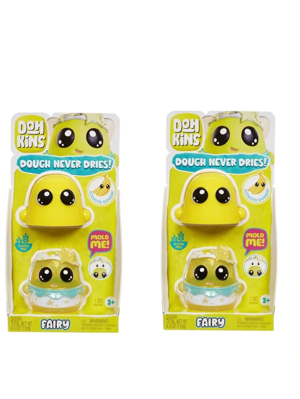 Doh Kins Fairy Dough 2 Pack Scented - Bright Yellow Character Toy- DIY Kids Gift