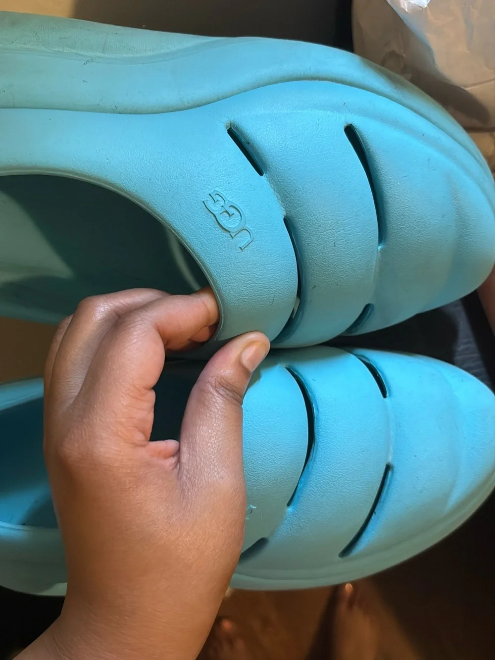 UGG Light Blue Logo Slide