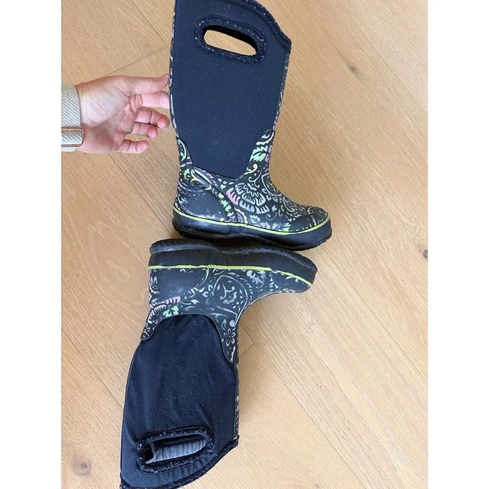 Bogs Youth Size 13 Neo Classic Insulated Boots Waterproof Paisley Girls