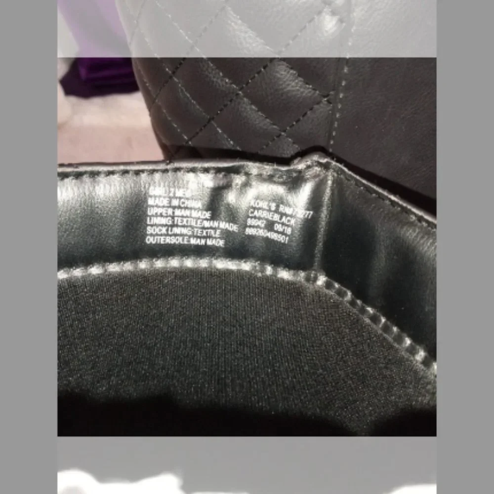 Kohl's Girls Black Quilted Knee High Riding Boots Size 2