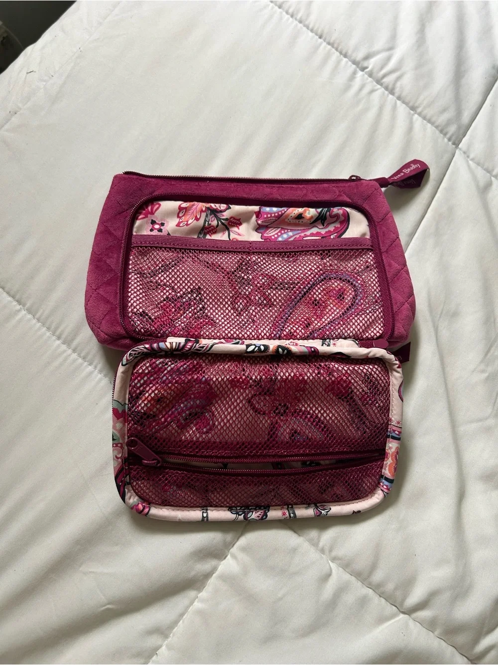Vera Bradley Quilted Cosmetic Pouch in Raspberry Pink