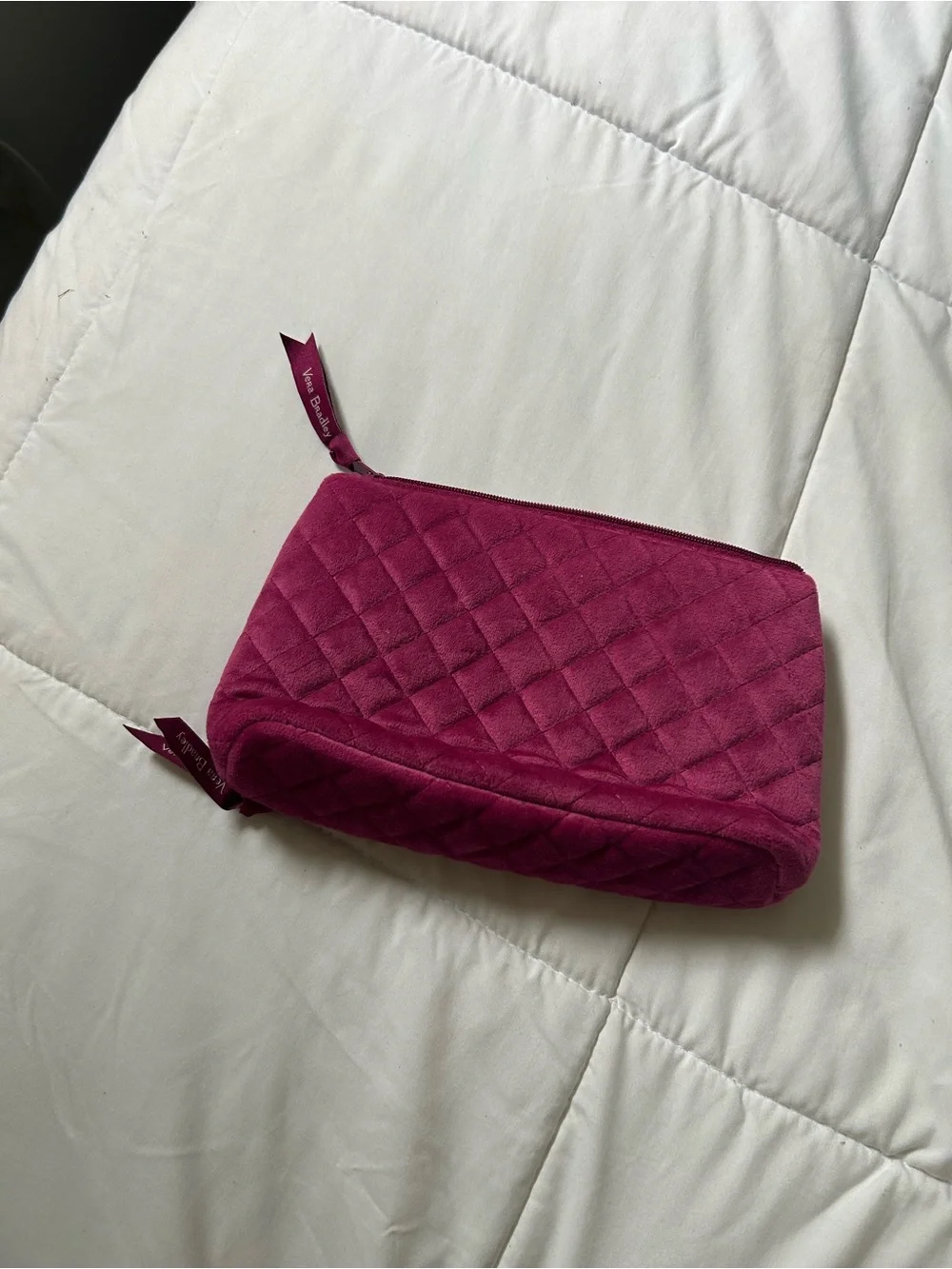 Vera Bradley Quilted Cosmetic Pouch in Raspberry Pink