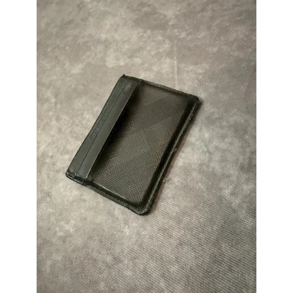 Burberry Black Saffiano Leather Slim Cardholder Wallet Made in Italy Vintage