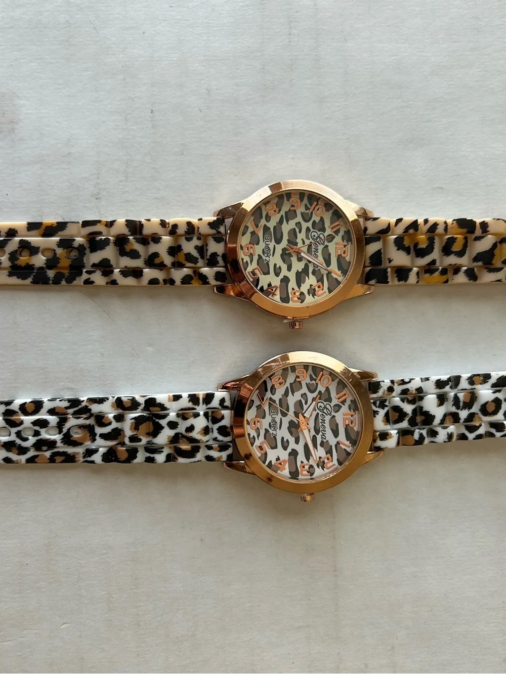 2 Leopard Print Fashion Watch’s- Gold Case