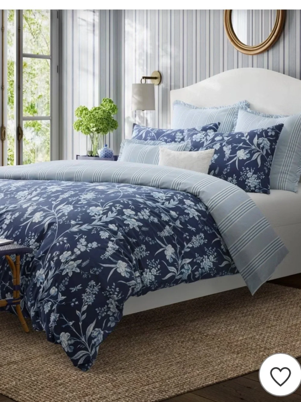 🐱 Laura Ashley Branch Toile blue KING DUVET SET
